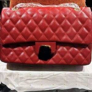 Elegant Red Quilted Women's Bag